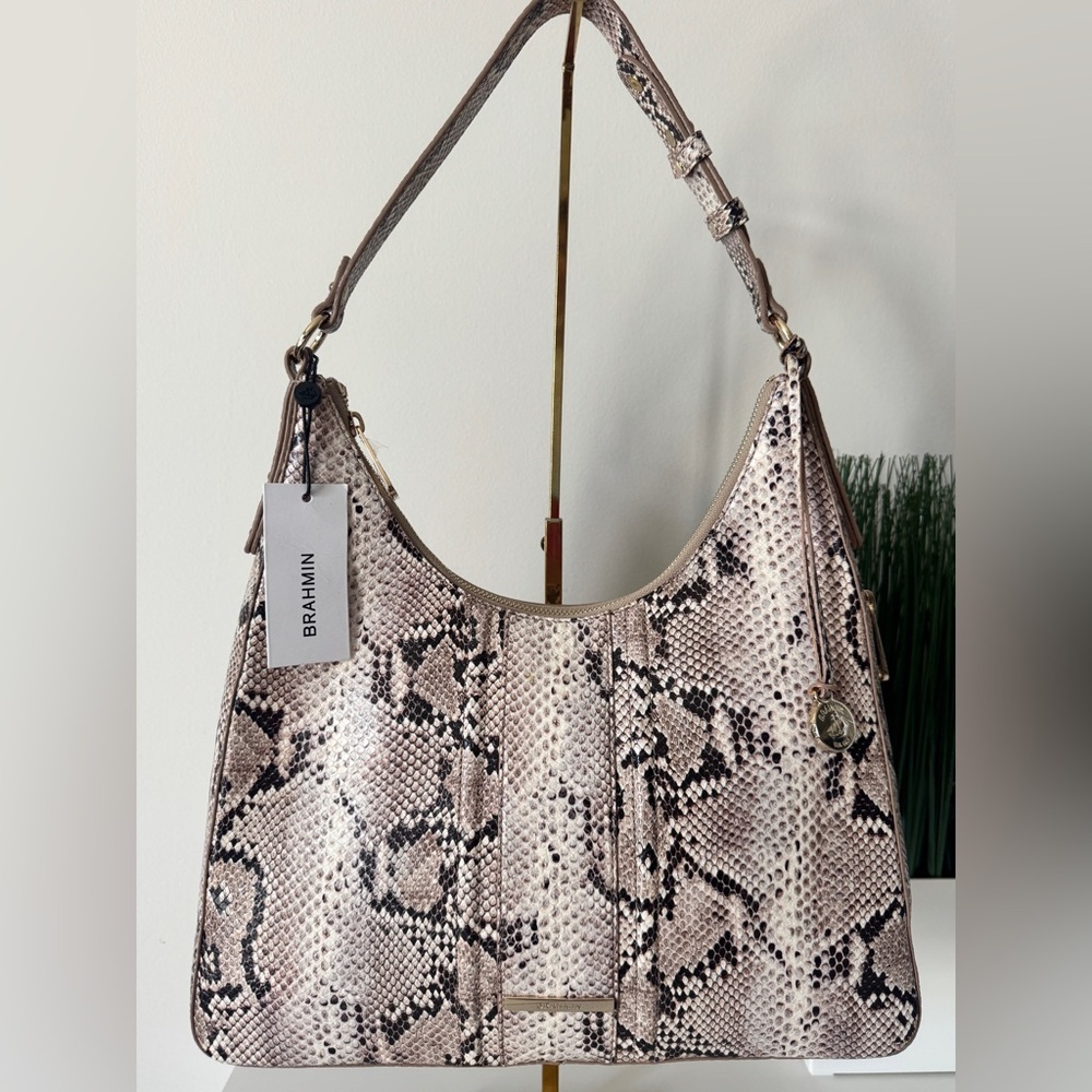 Brahmin Tabitha Beige Sandcastle Leather Shoulder NWT - Picture 2 of 15